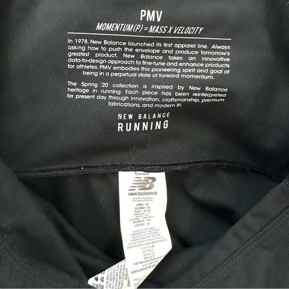 New Balance Women’s S Black Ribbed Sides W/ Stripe Running Ankle Active Leggings - Picture 8 of 13